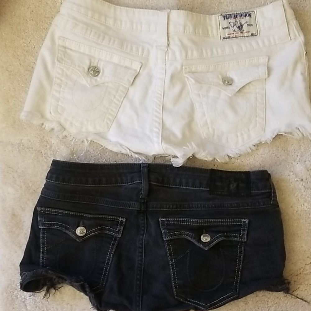 Pair of True Religion cut-off shorts